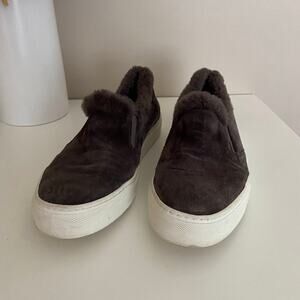 M. Gemi Italy The Cerchio Shearling Shoe Women's US 8 Grey Suede Sneakers